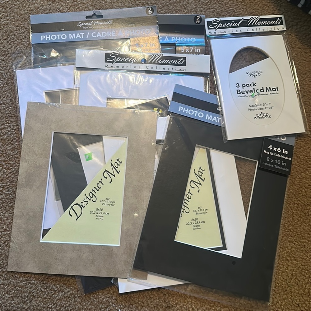 LOT of 15 photo frame mats ranging in sizes